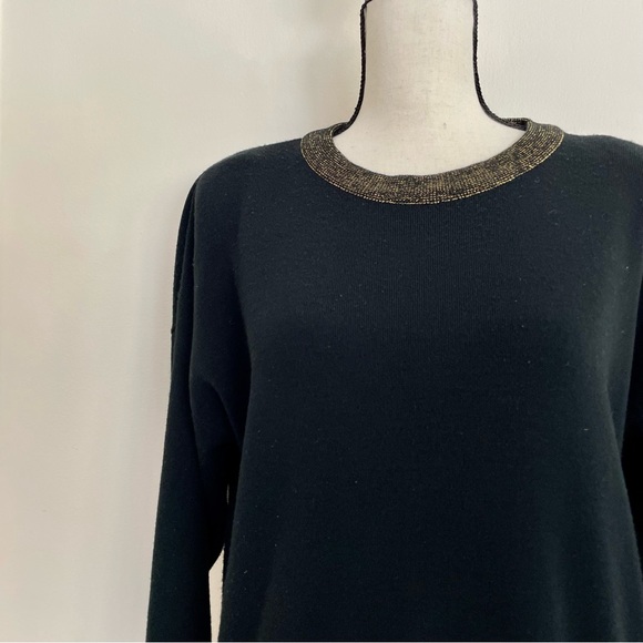 Vintage 90s Metallic Tunic Sweater - Picture 2 of 4